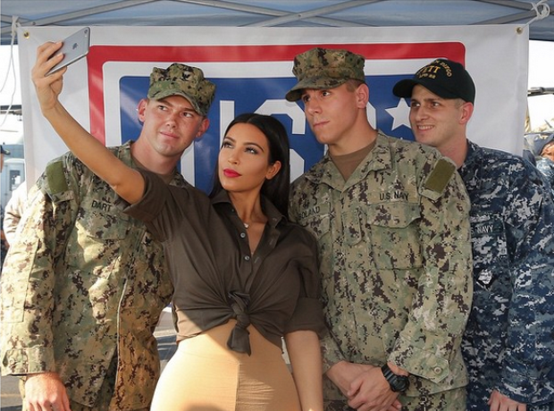 Kim Kardashian meets the troops