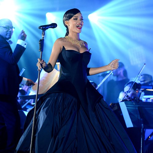 Rihanna performing at charity event