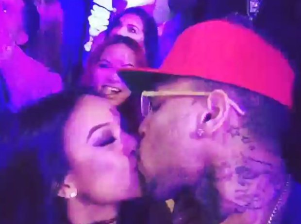 Chris Brown kissing Karrueche Tran at New Years Eve