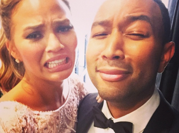 John Legend and Chrissy Teige Golden Globes 2015