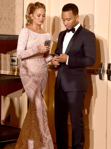 John Legend and Chrissy Teige Golden Globes 2015