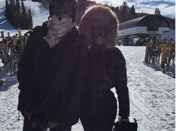 Kim and Kanye Skiing Instagram 