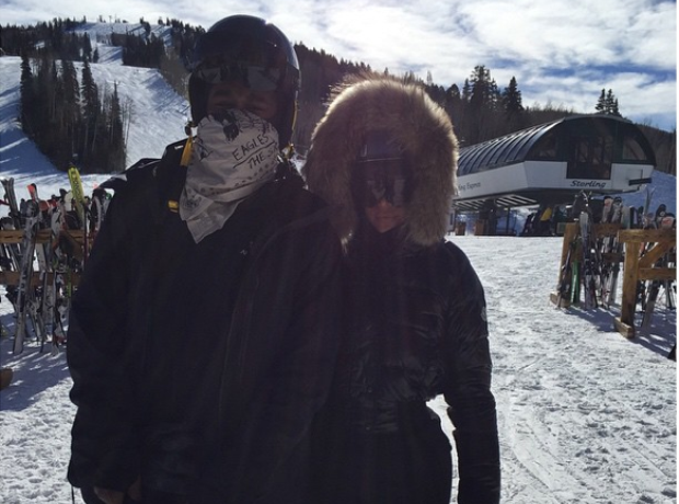 Kim and Kanye Skiing Instagram 