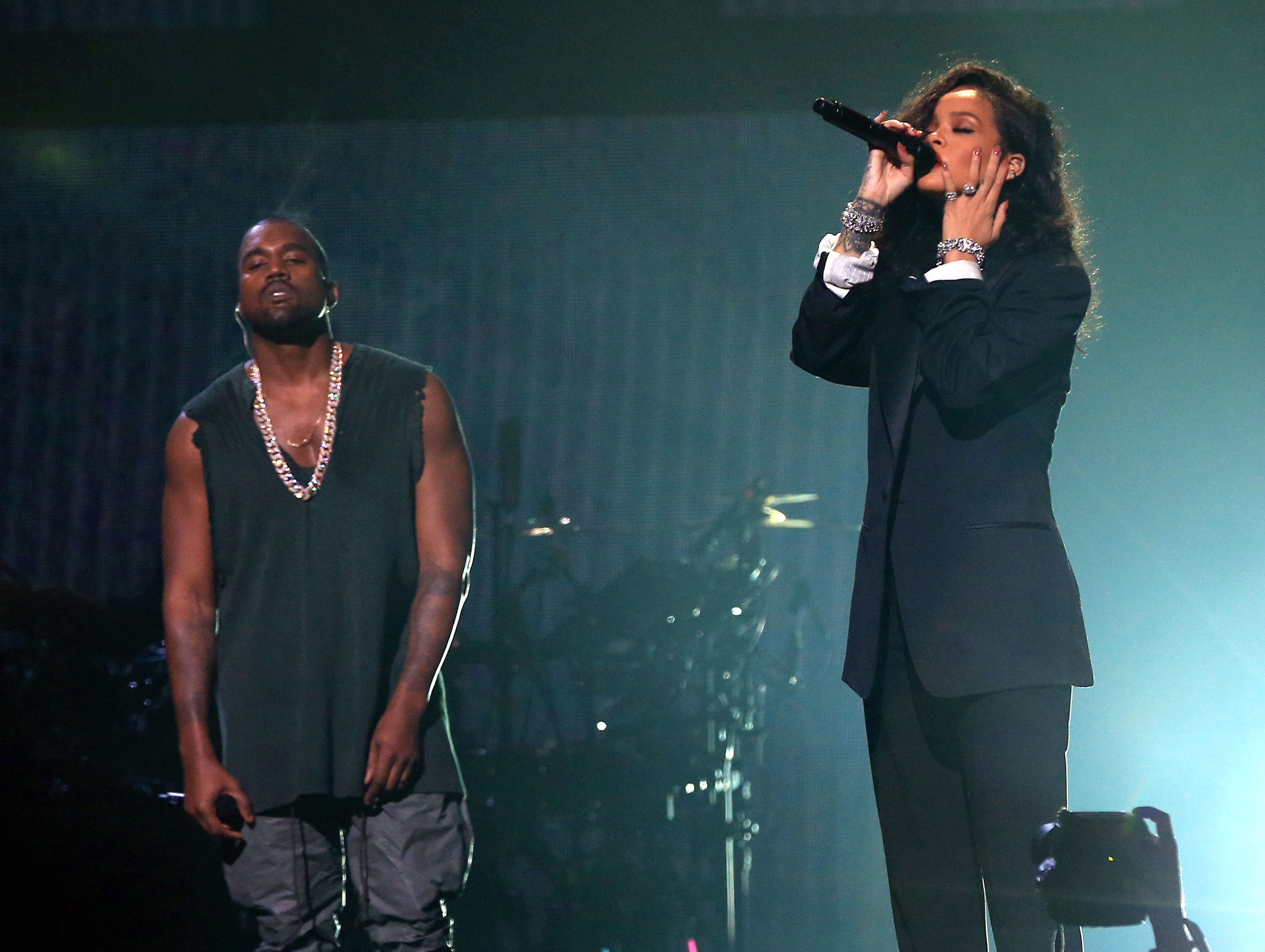 Rihanna and Kanye West Super Bowl 2015