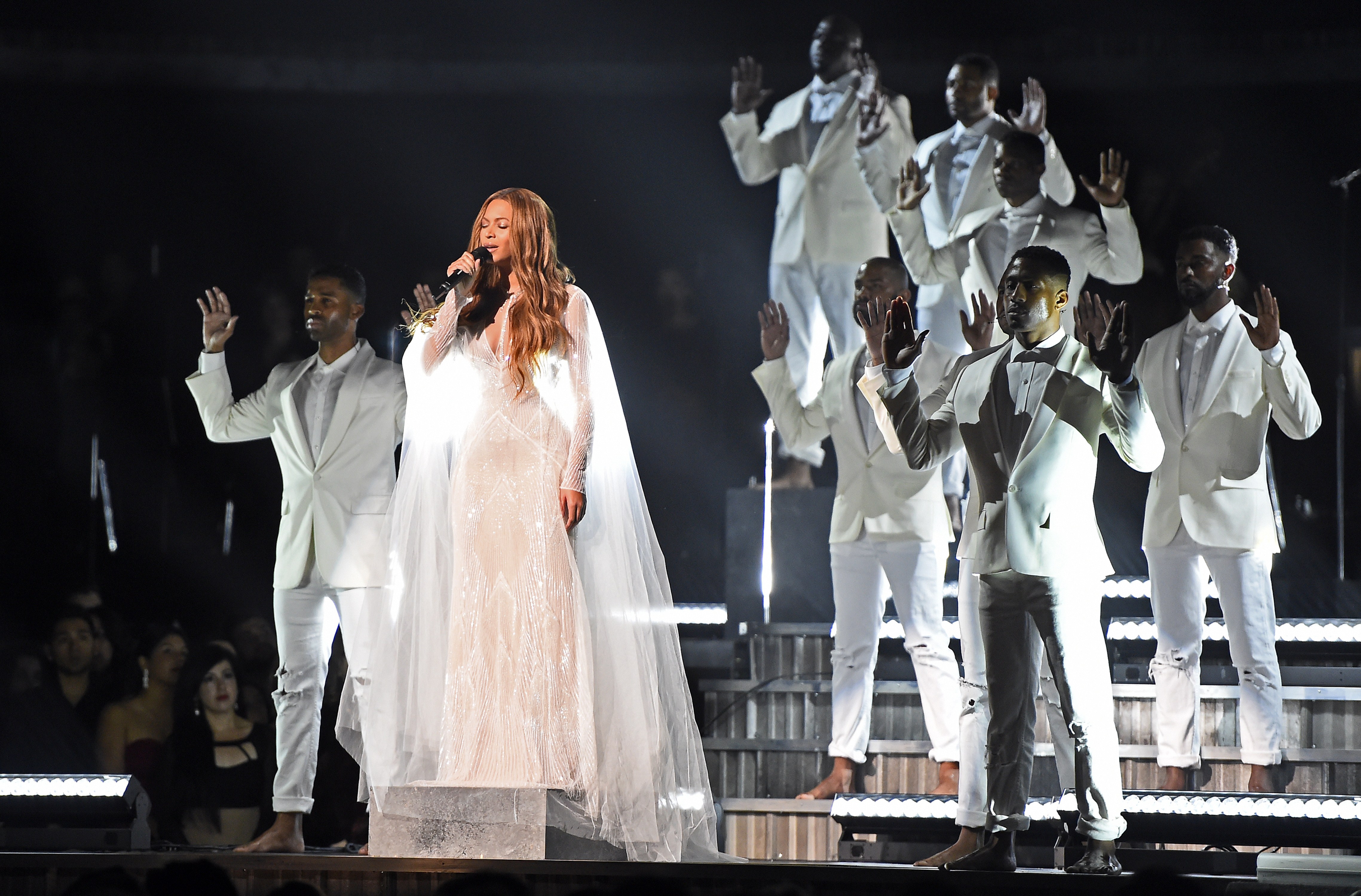 Beyonce performs at the Grammy awards