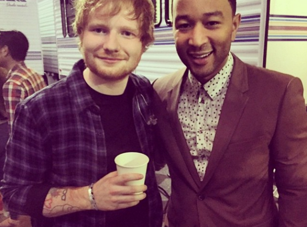 Ed Sheeran and John Legend at Stevie Wonder concer