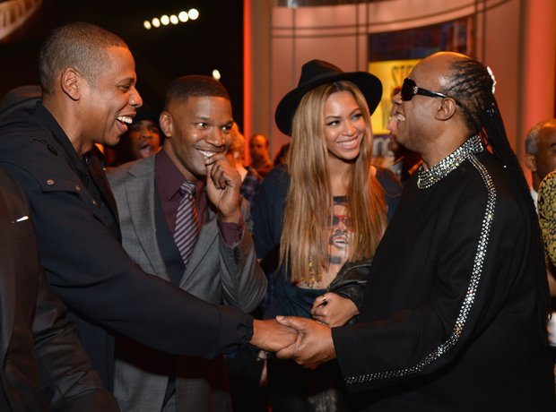 Jay Z, Beyonce, Stevie Wonder and Jamie Foxx