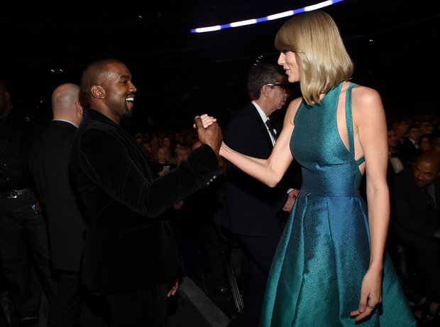 Kanye West and Taylor Swift at the Grammy Awards 2