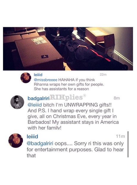 Rihanna throwing shade on instagram