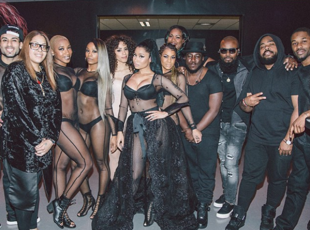 Nicki Minaj with tour crew