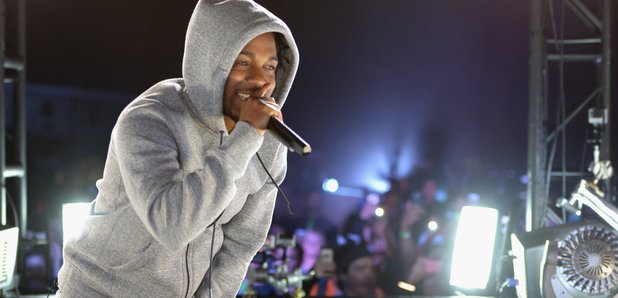 Kendrick Lamar performs on truck