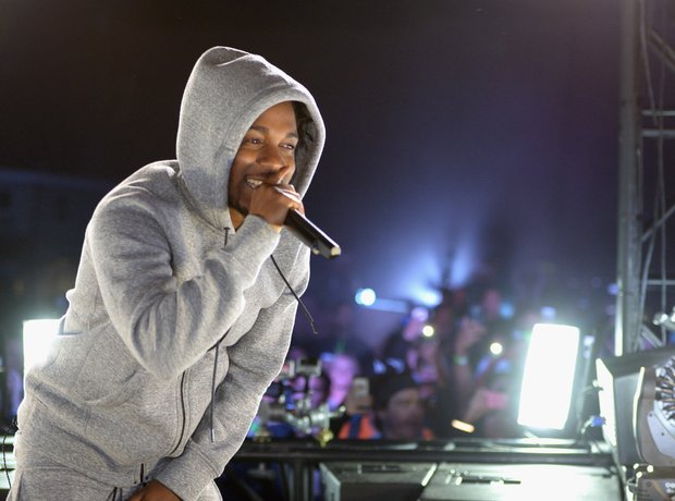 Kendrick Lamar performs on truck