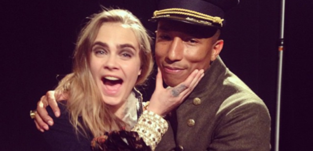 Cara Delevingne and Pharrell Williams at Chanel’s 