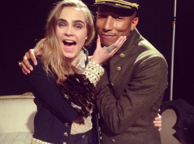 Cara Delevingne and Pharrell Williams at Chanel’s 