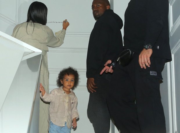 North West with Kim and Kanye West