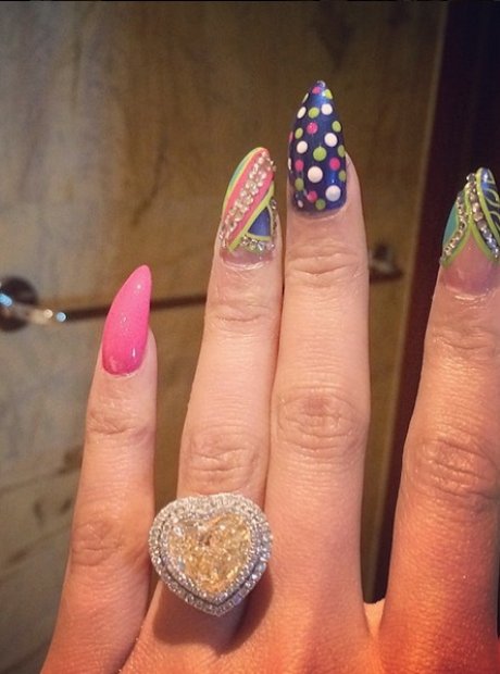 Nicki Minaj wears a ring on her ring finger