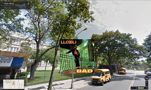 Hip hop album covers in street view