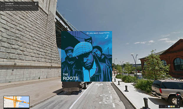 Hip hop album covers in street view