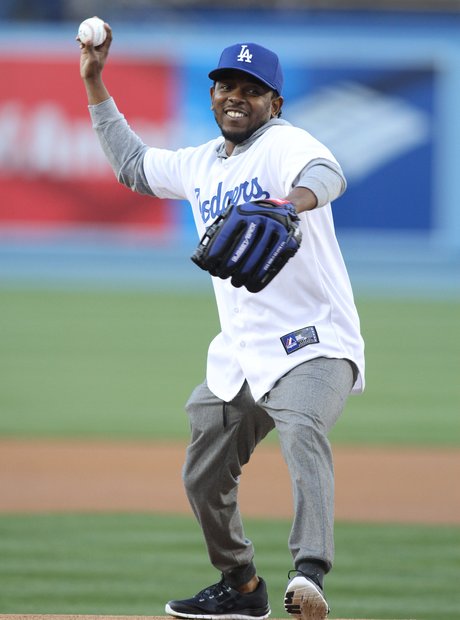 Kendrick Lamar playing baseball