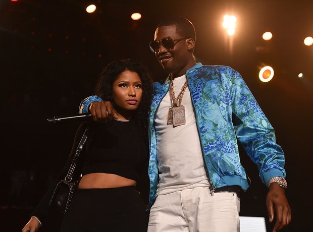 Nicki Minaj and Meek Mill onstage