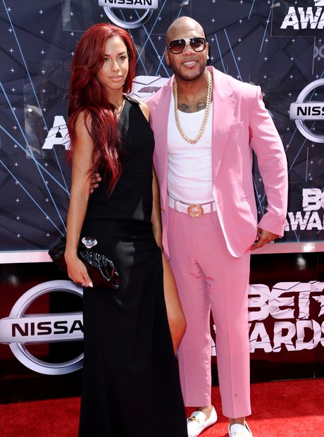 Natalie La Rose and Flo Rida BET Awards Red Carpet