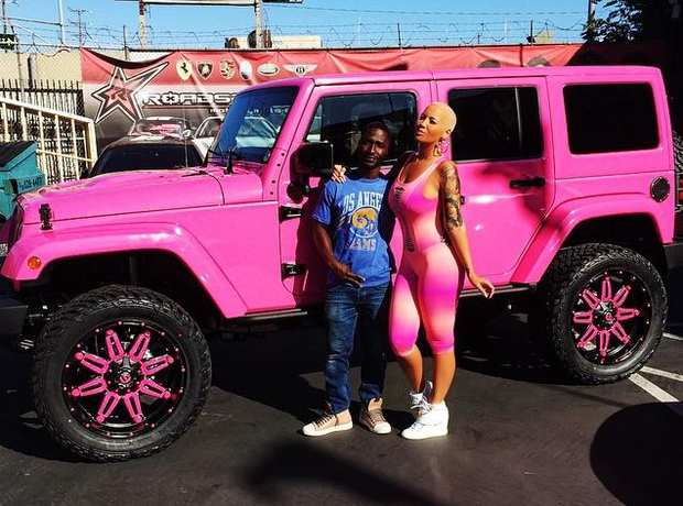 Amber Rose and Pink Jeep 