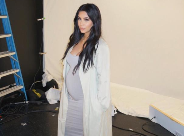 Kim Kardashian on set