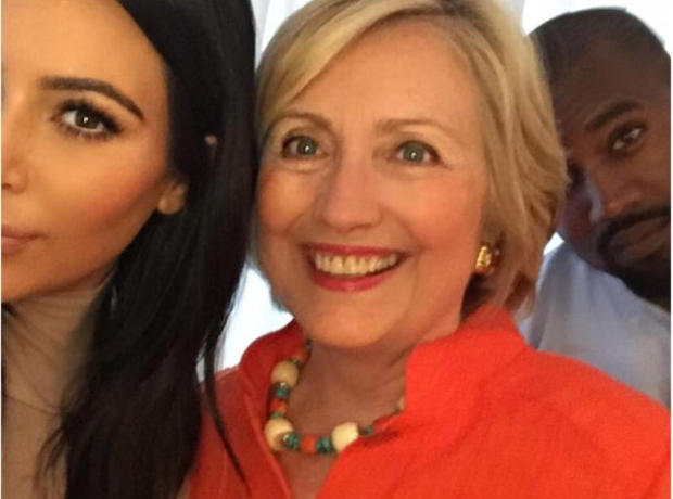 Kim Kardashian, Kanye West and Hillary Clinton