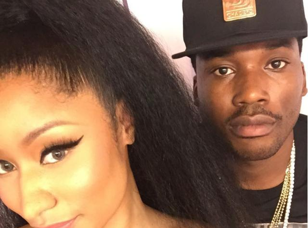 Nicki Minaj next to Meek Mill