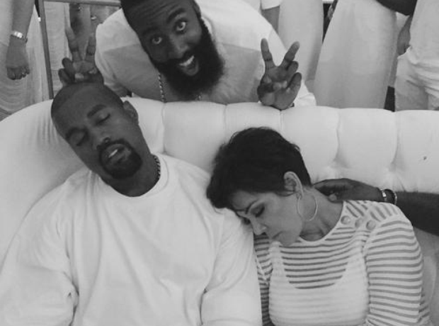 Kanye West and Kris Jenner asleep
