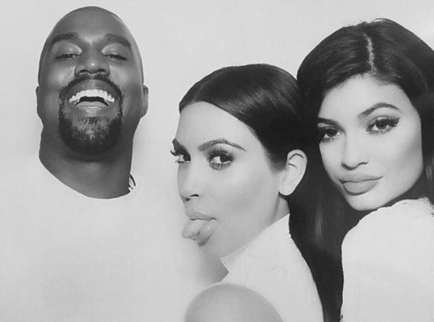 Kim Kardashian, Kanye West and Kylie Jenner