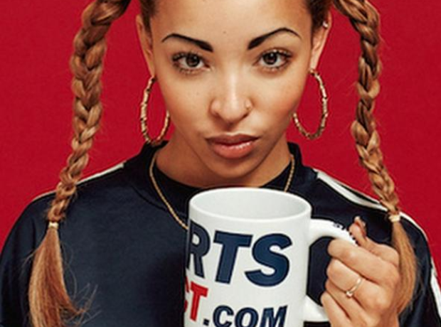 Tinashe with Sports Direct mug