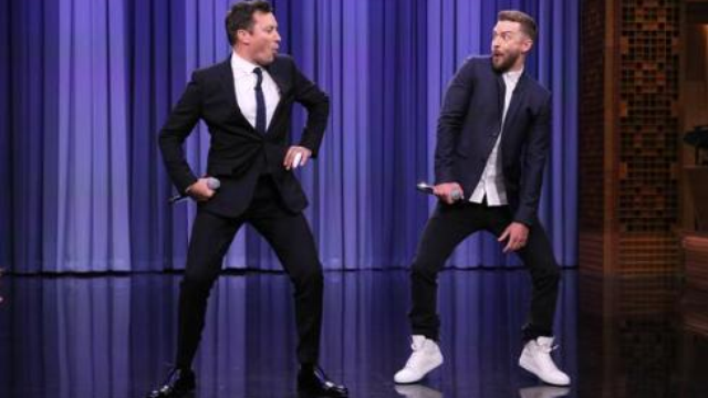 Justin Timberlake And Jimmy Fallon on stage