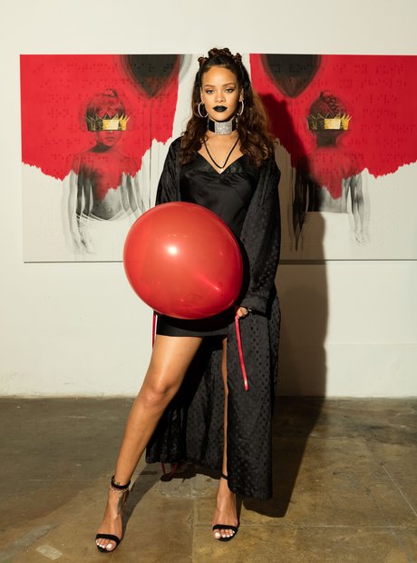 Rihanna at her album reveal 