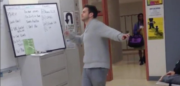 Teacher dancing to Drake