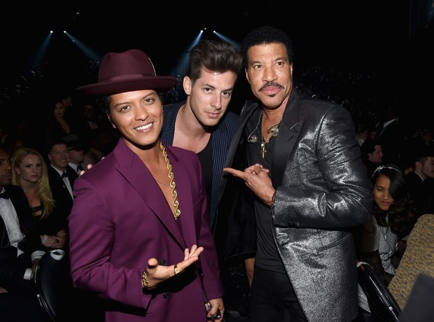 Bruno Mars, Mark Ronson and Lionel Richie Grammy A