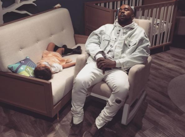 Kanye West and North West sleeping