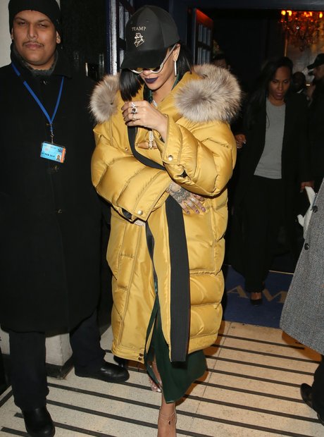 Rihanna leaving Brit Awards aftershow party