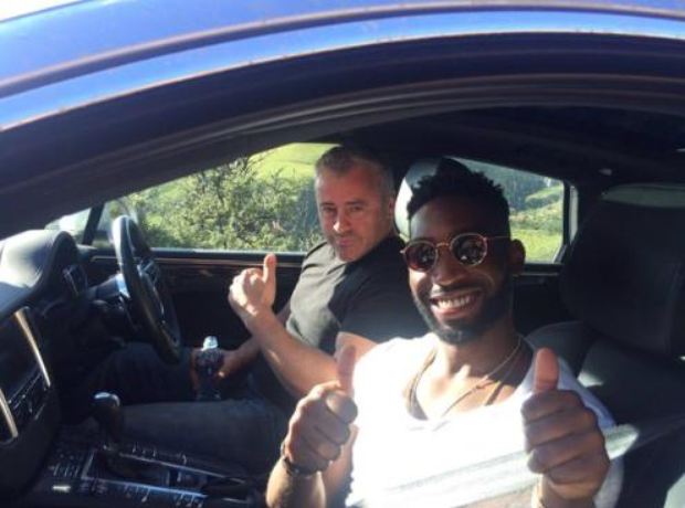 Tinie Tempah and Matt Le Blanc in car