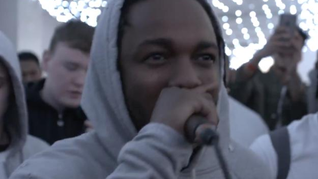 Kendrick Lamar holding microphone
