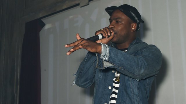 Skepta performing at an aftershow party