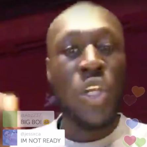 Stormzy rapping on Periscope