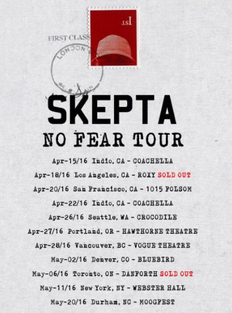 Skepta No Fear Tour dates