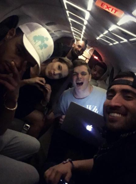 Martin Garrix with friends in private jet 