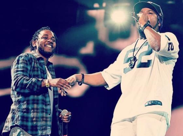 Kendrick Lamar and Ice Cube on stage