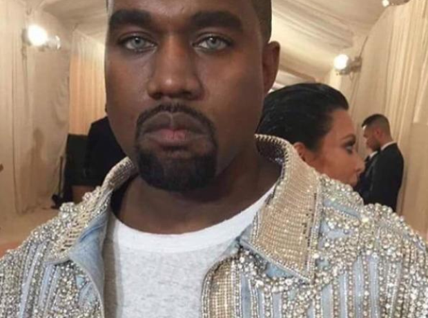 Kanye West Blue wearing contacts
