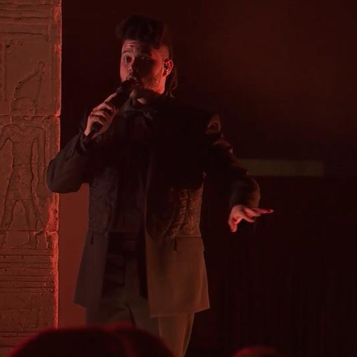 The Weeknd performing on stage