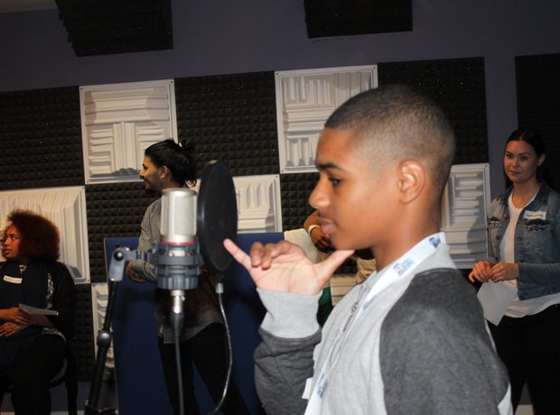 Young person learning about radio