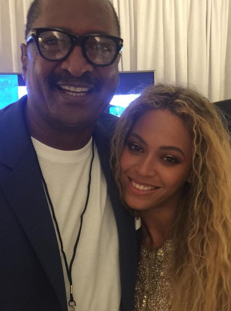 Beyonce and her Dad backstage