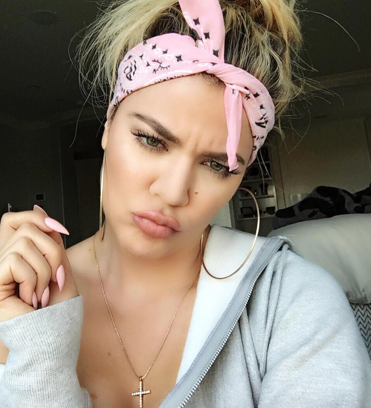 Khloe Kardashian poses with bandana 